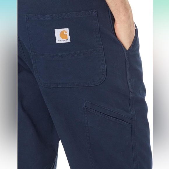 Carhartt Men’s Navy Rugged Flex Relaxed Fit Canvas Work Pant - Picture 2 of 5